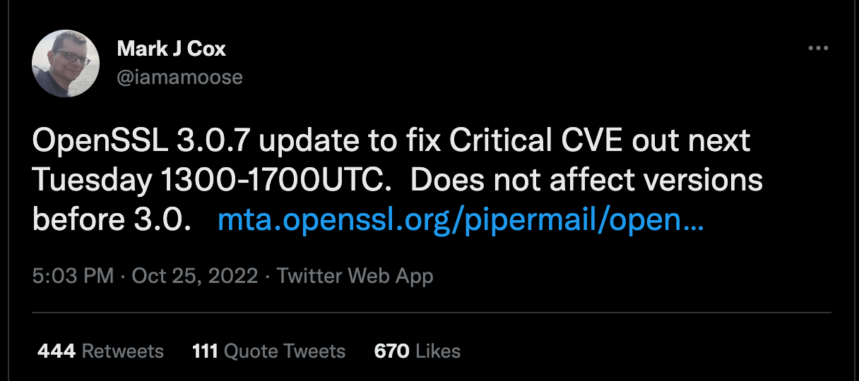 Critical OpenSSL vulnerability announced