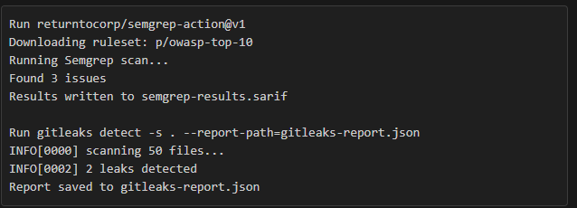 GitHub Actions Log Output
