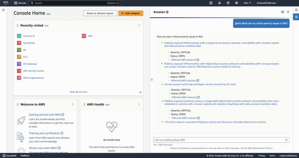 AWS console