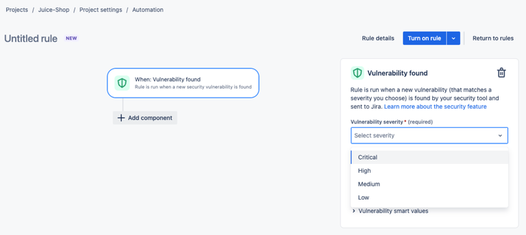 Configure Jira automation for vulnerability-to-issue flow