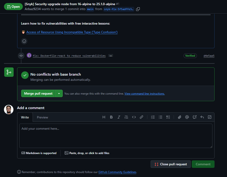 Review and Merge the PR in GitHub