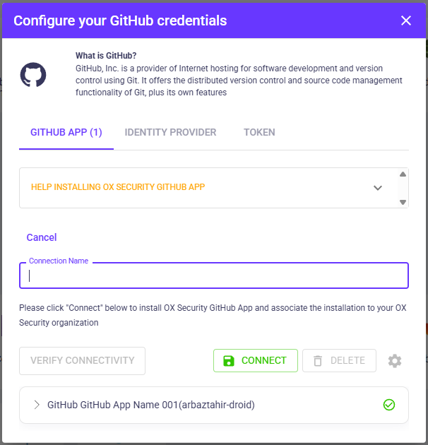 Connecting your GitHub repository to OX