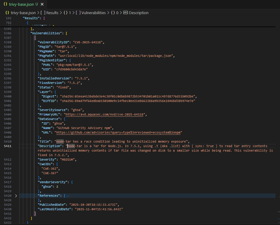 Scan result - trivy-base.json