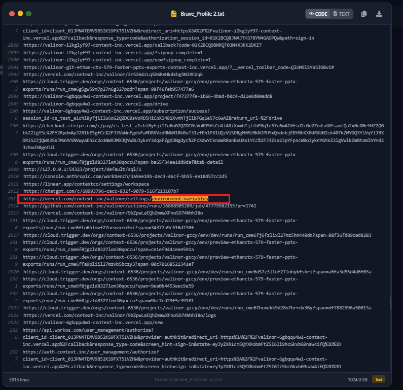 environment variables
