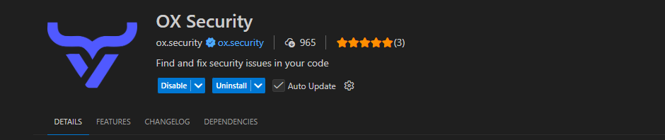 OX Security VS Code extension