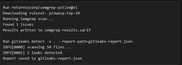 GitHub Actions Log Output