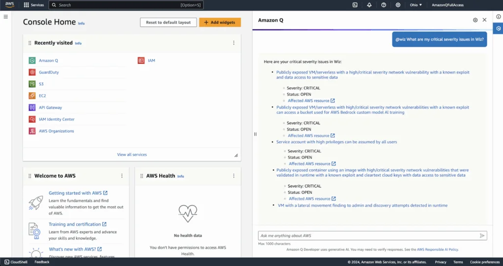 AWS console