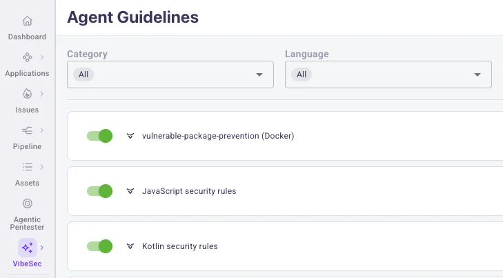 OX VibeSec Agent guidelines.